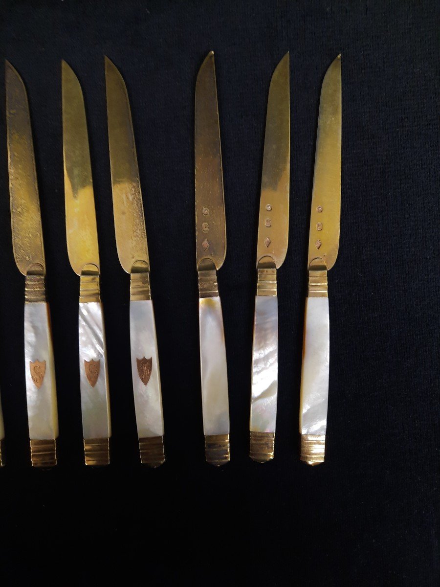 Set Of 12 Silver-gilt Knives-photo-2