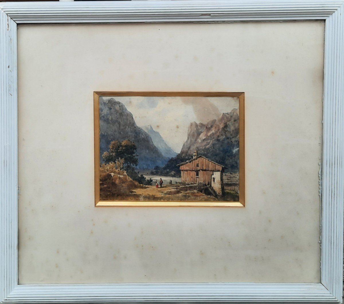 Hippolyte Sebron (1801-1879) - Gouache Sur Papier - Paysage De Suisse-photo-3