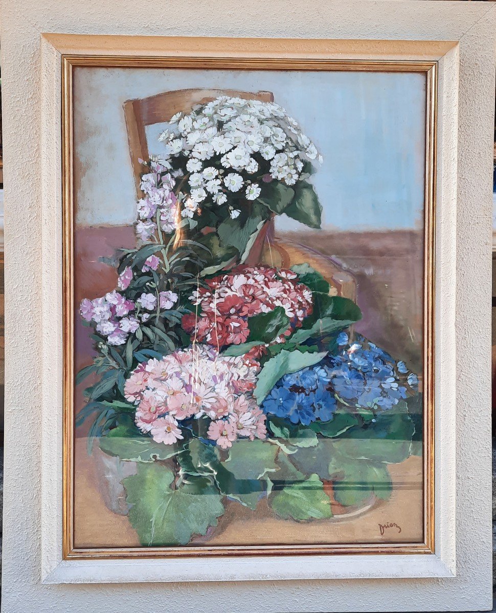 Drian (1885-1961) - Gouache - Bouquet De Fleurs -photo-4