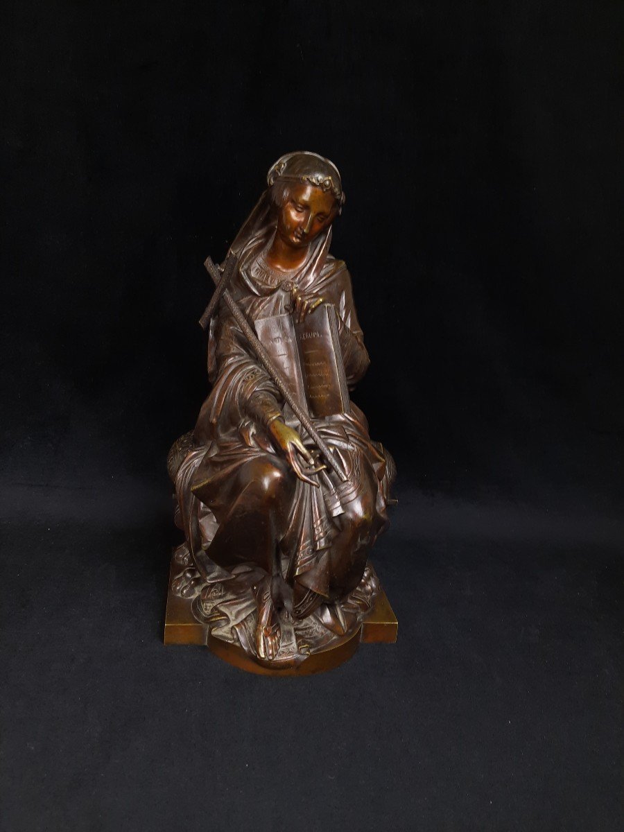 François Théodore Devaulx (1808 - 1871) - Bronze Seated Woman-photo-4