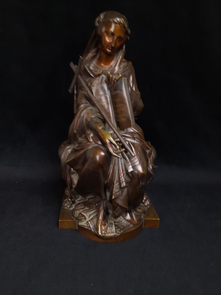 François Théodore Devaulx (1808 - 1871) - Bronze Seated Woman-photo-1