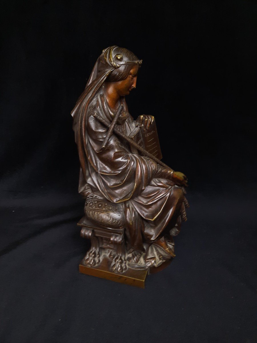 François Théodore Devaulx (1808 - 1871) - Bronze Seated Woman-photo-3