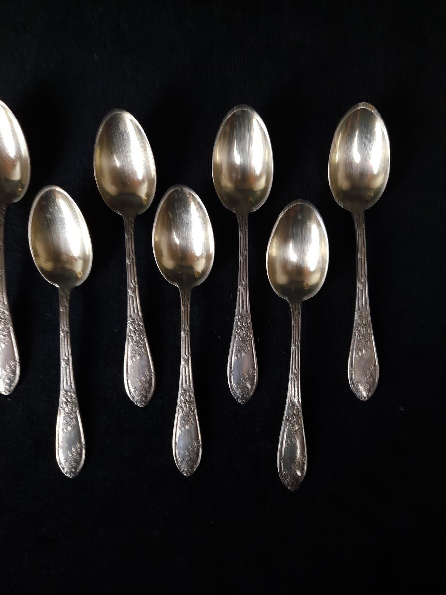 12 Minerva Silver Spoons - 1900 -photo-2