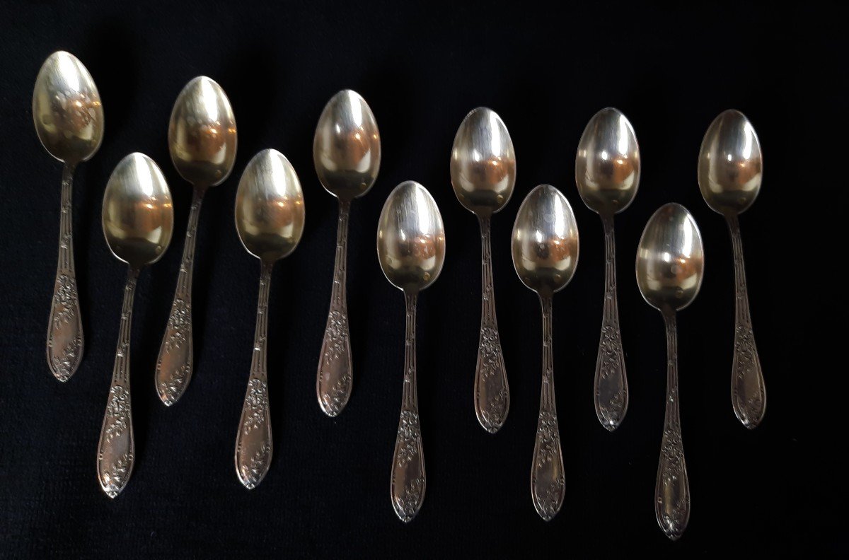 12 Minerva Silver Spoons - 1900 