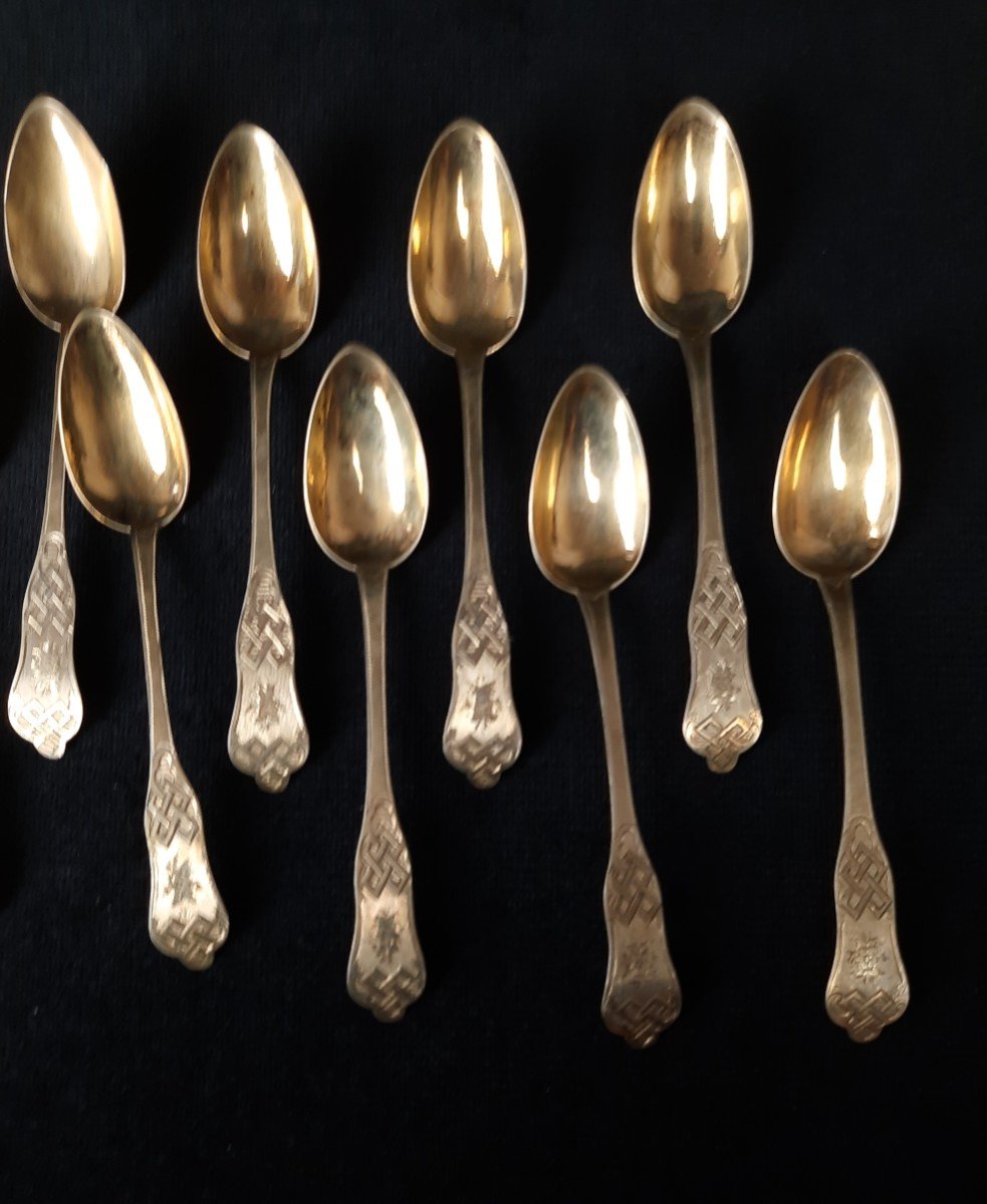 12 Silver Spoons Vermeillé -photo-2