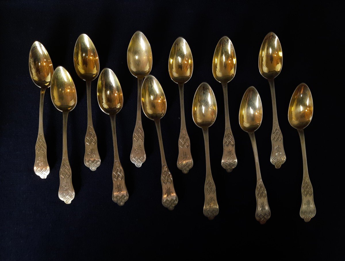 12 Silver Spoons Vermeillé -photo-2