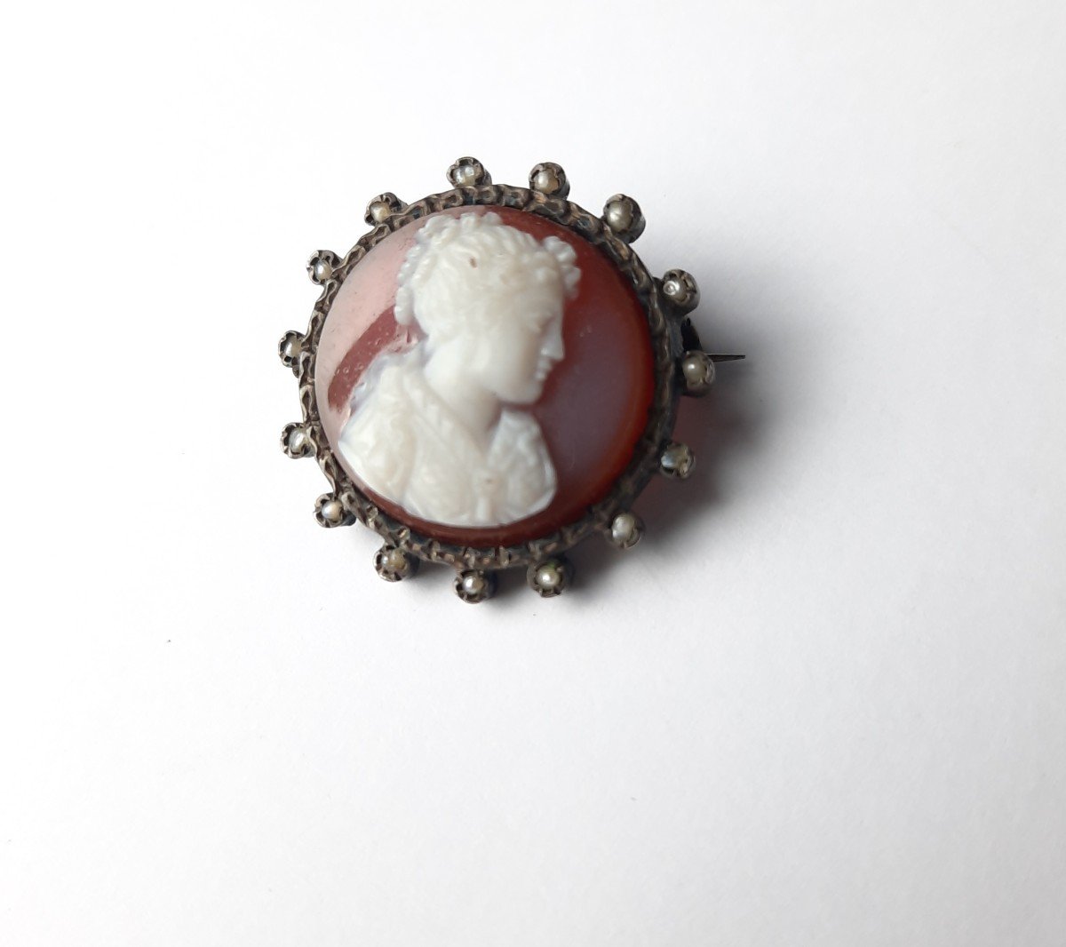 Broche Camée En Argent