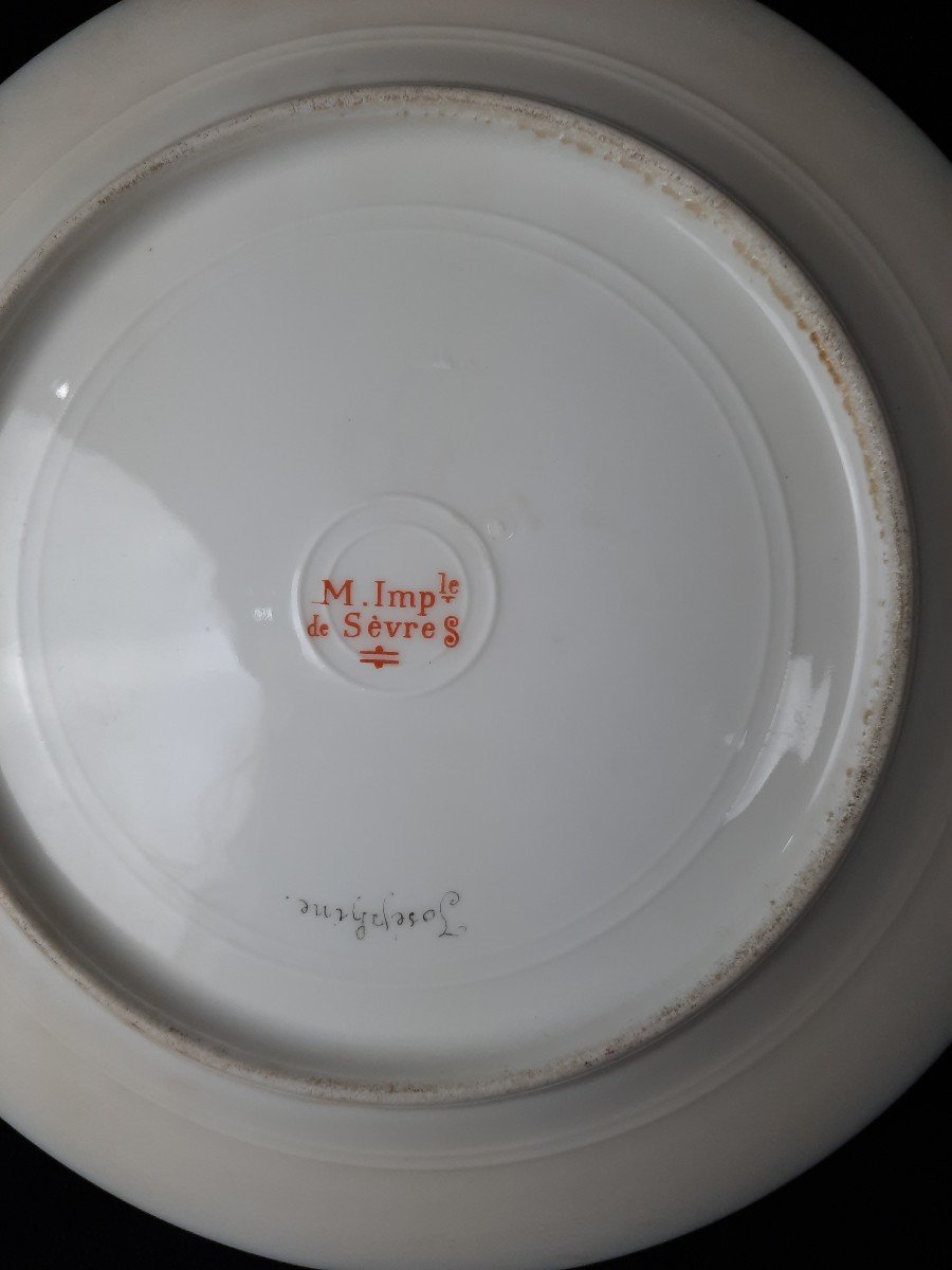 Assiette En Porcelaine De Sèvre (xixe Siècle)-photo-1