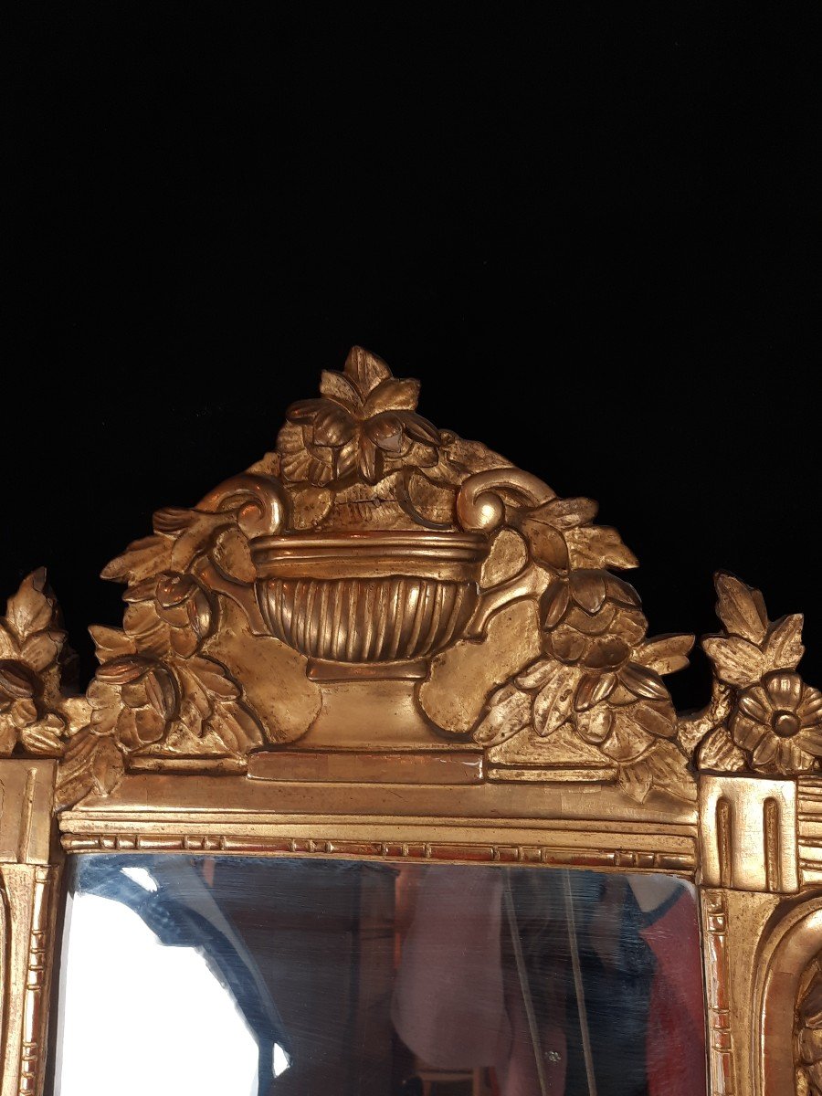 Louis XVI Period Gilded Wooden Mirror-photo-4