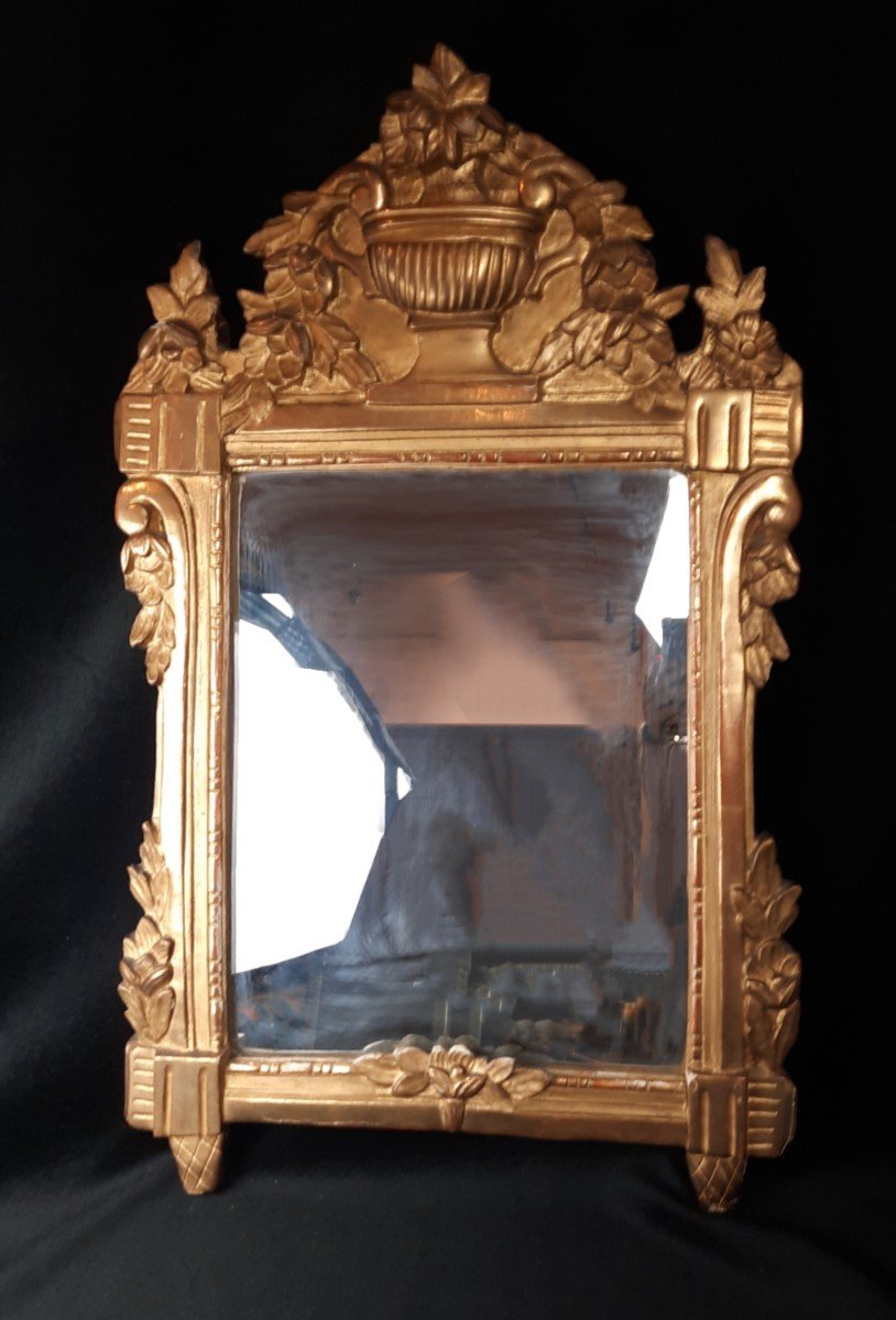 Louis XVI Period Gilded Wooden Mirror