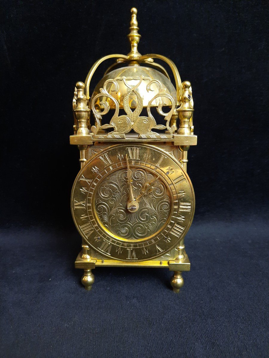 English Brass Lantern Clock-photo-2