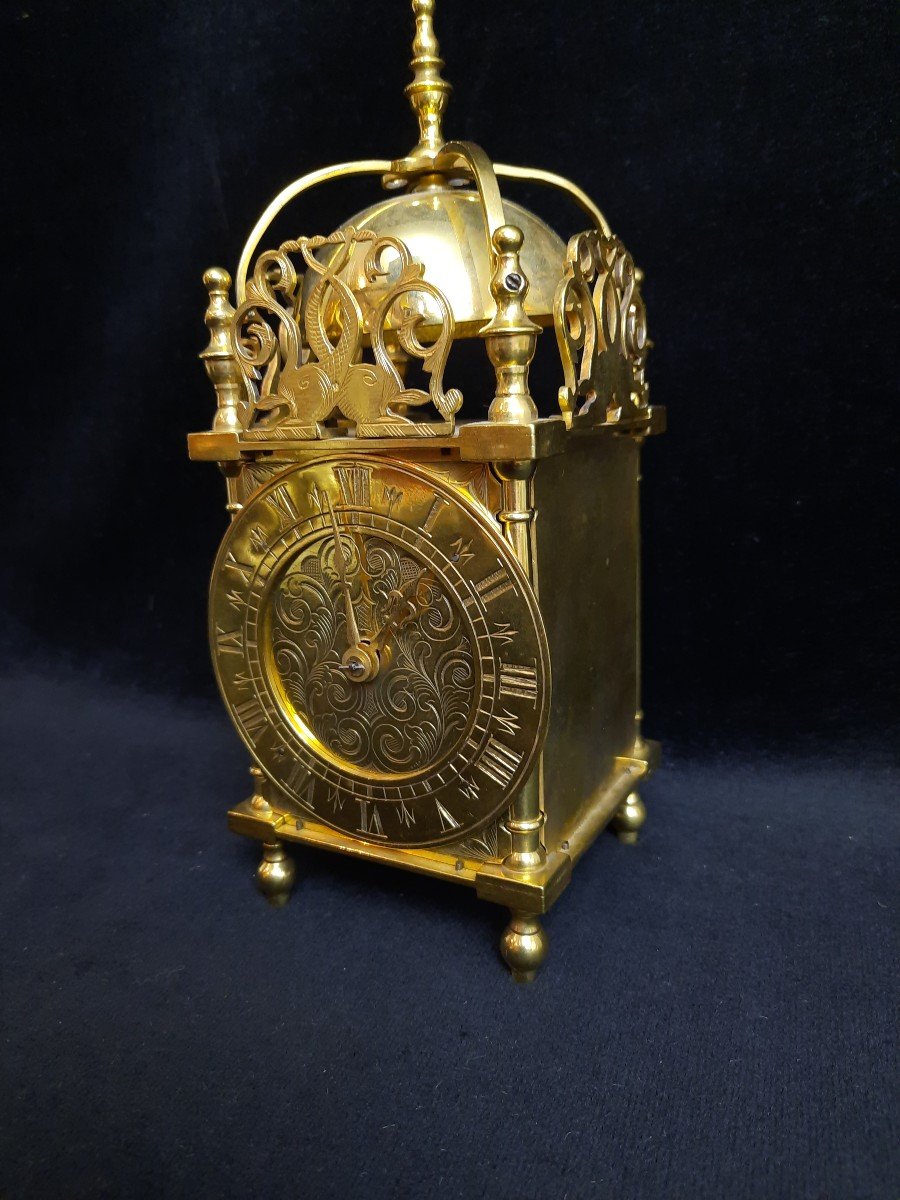 English Brass Lantern Clock-photo-3