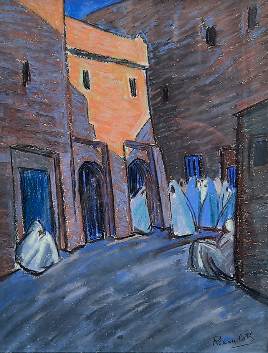 Ronan Loth (1893-1959) - Pastel On Paper - Moroccan Street 