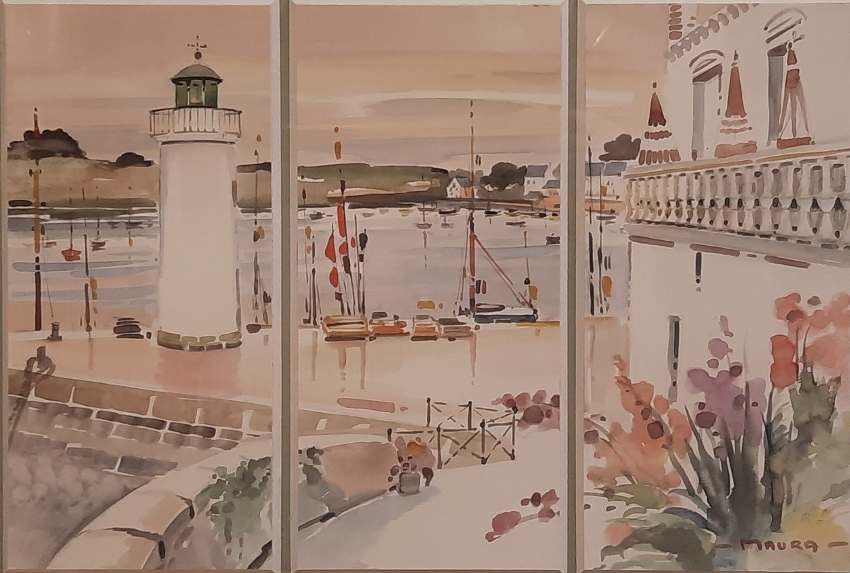 Robert Maura (1934-2015) - Aquarelle Sur Papier - Belle-île En Mer