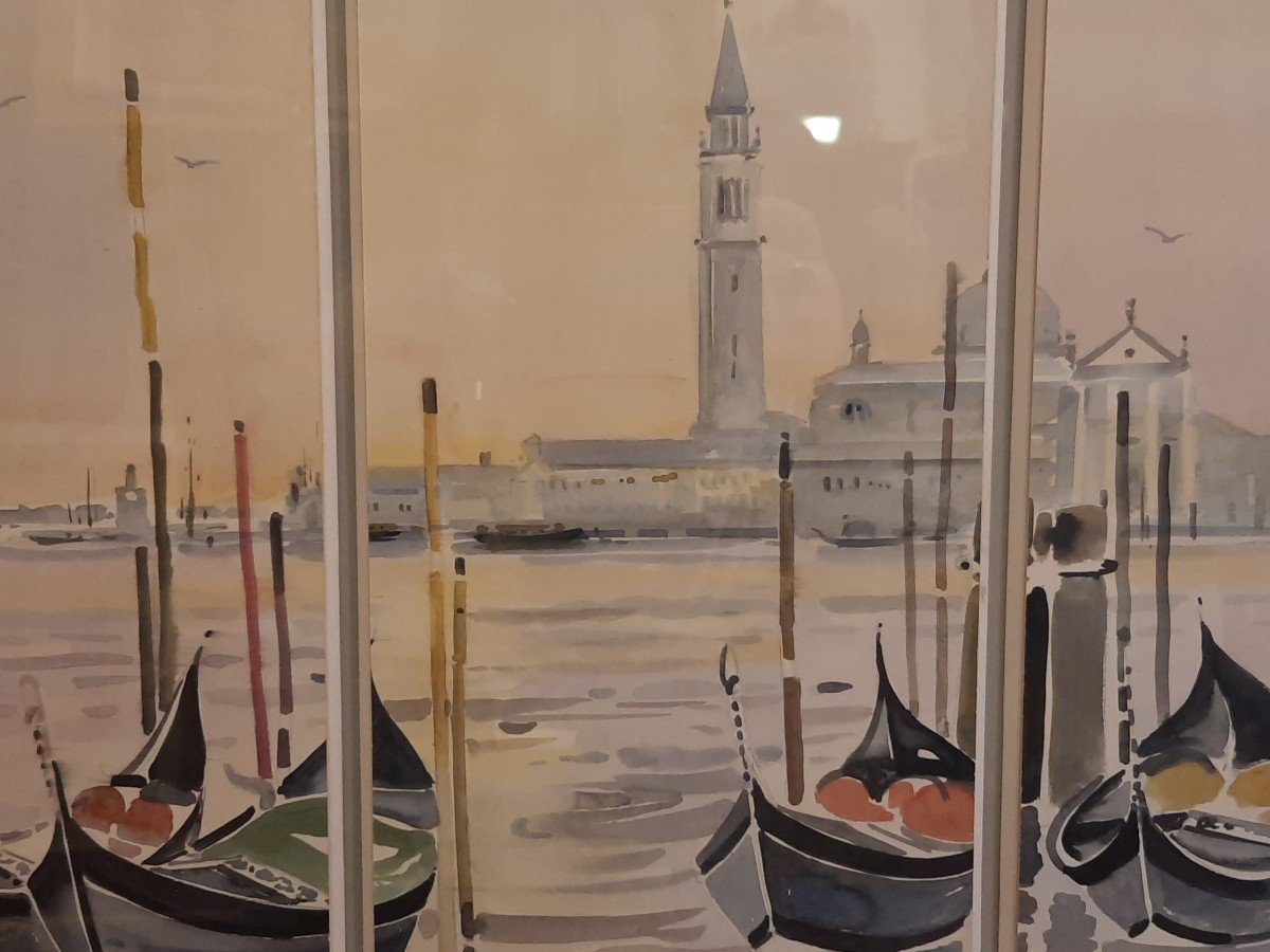  Robert Maura (1934-2015) - Watercolor On Paper - Venice-photo-2