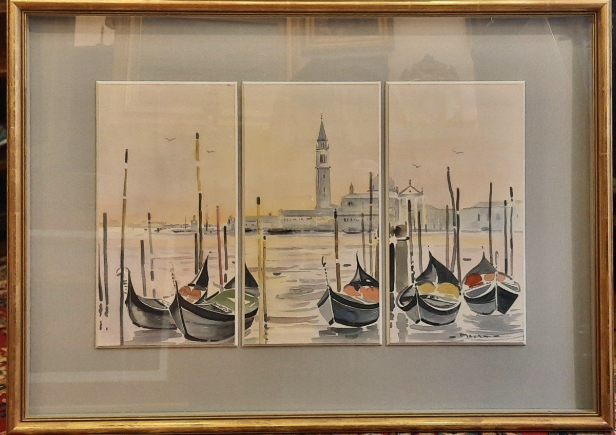  Robert Maura (1934-2015) - Watercolor On Paper - Venice-photo-4