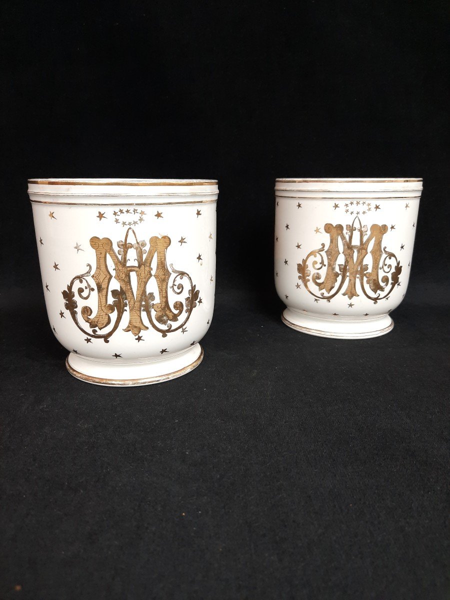 Pair Of Porcelain Planters - 20th Century-photo-2