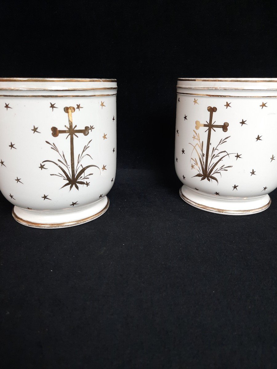 Pair Of Porcelain Planters - 20th Century-photo-4