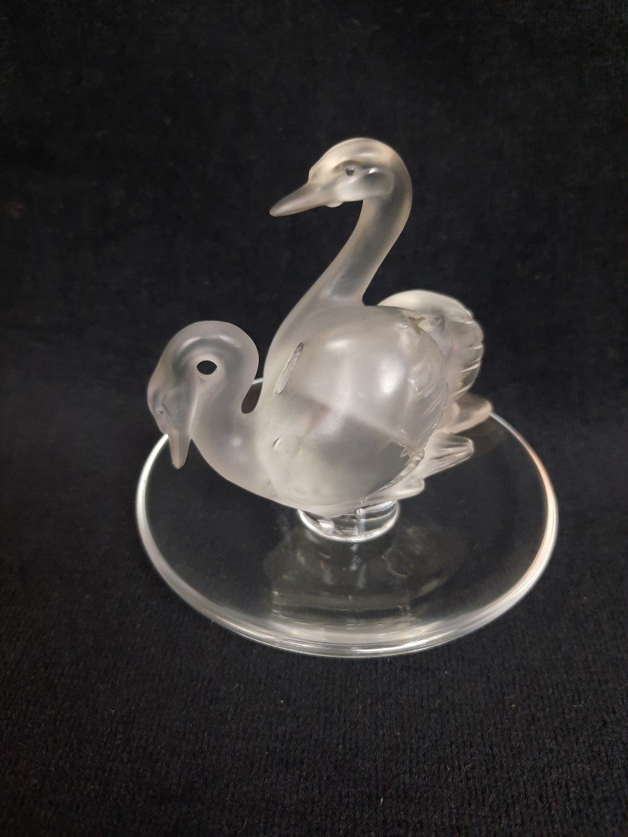 Lalique France - Baguier En Cristal - Cygnes-photo-2