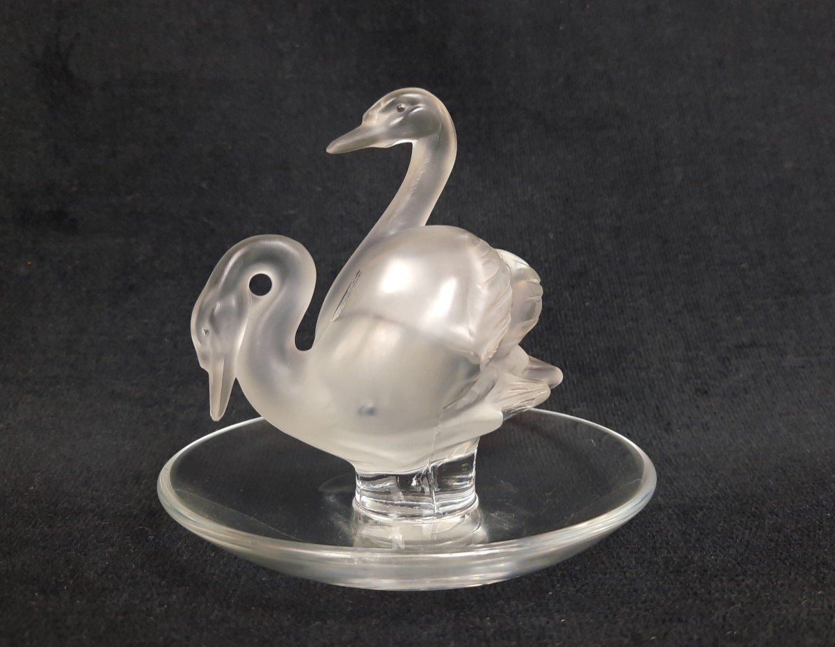 Lalique France - Baguier En Cristal - Cygnes