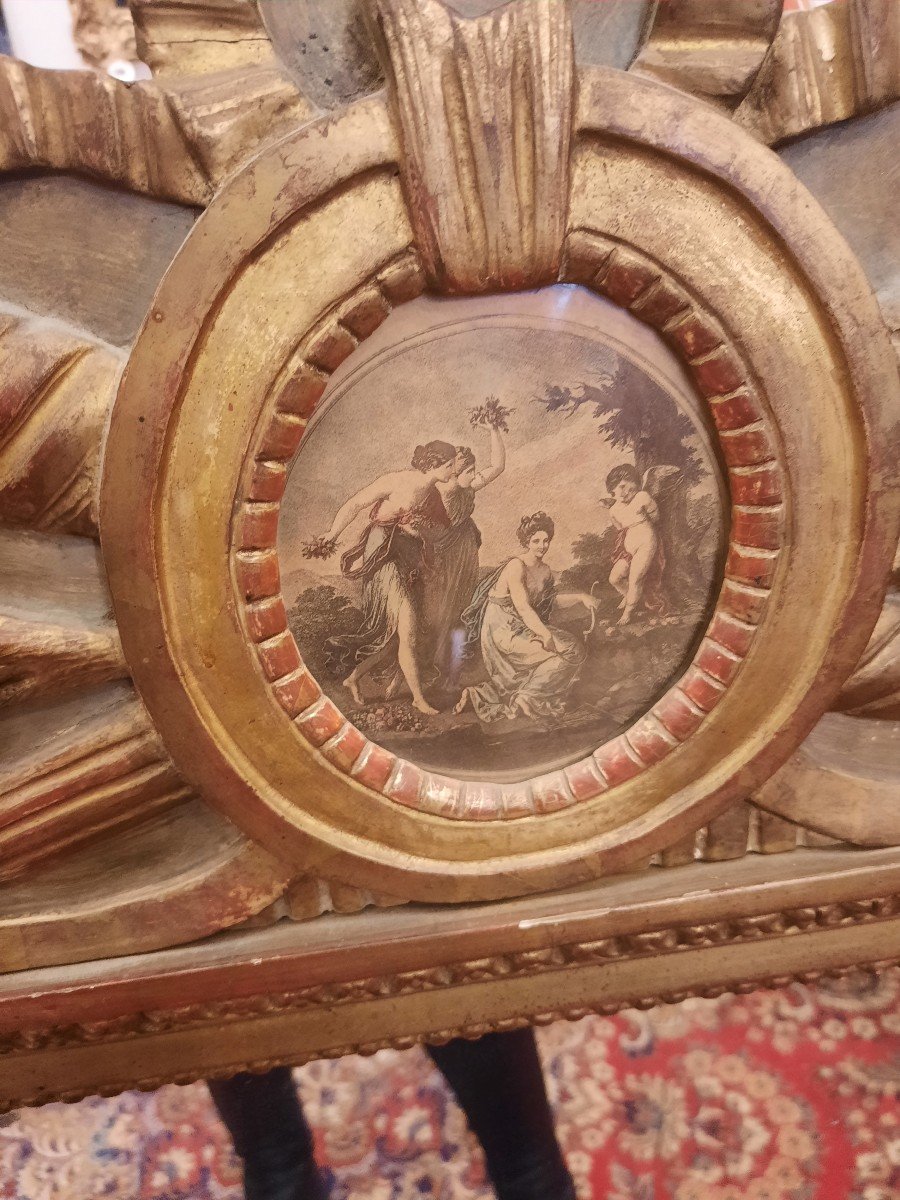 Louis XVI Style Gilded Wood Mirror-photo-2