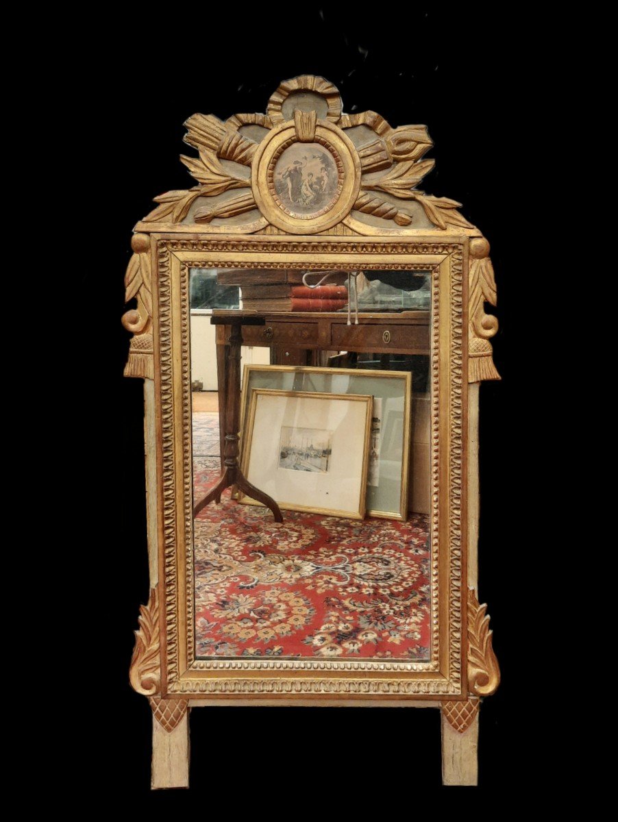 Louis XVI Style Gilded Wood Mirror