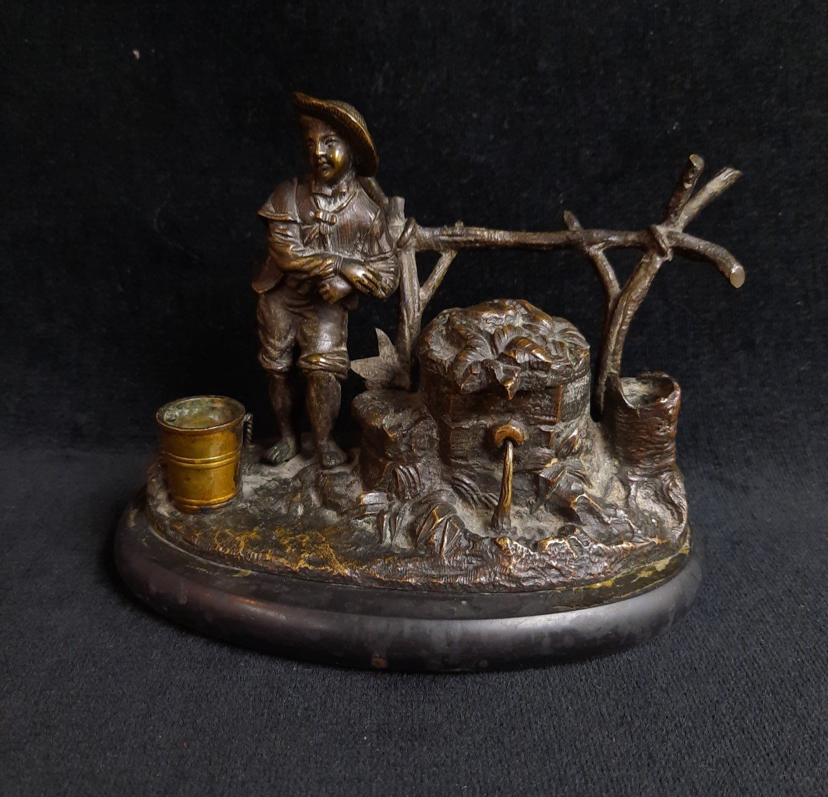 Small Bronze Inkwell (19th Century)