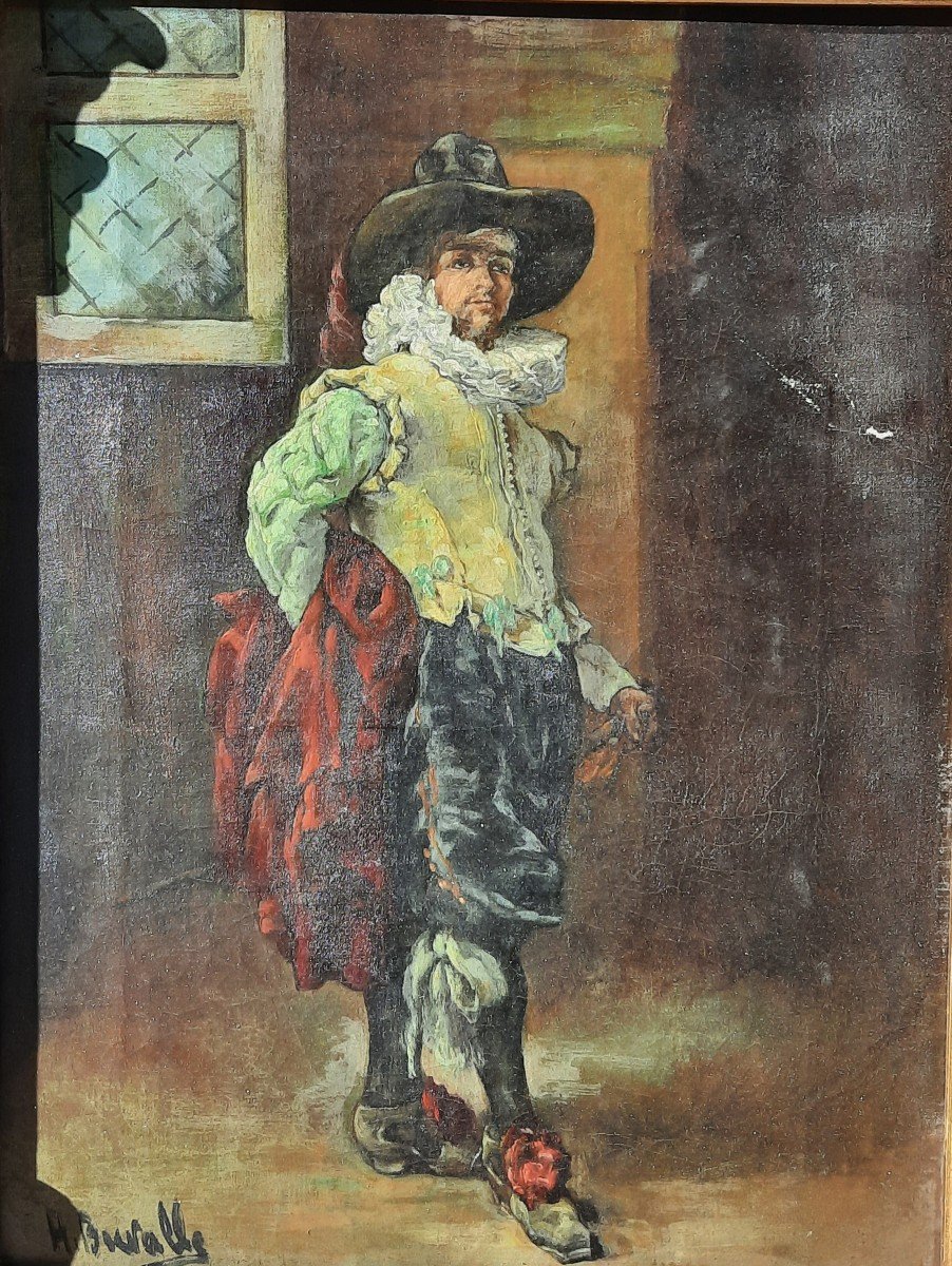 Huile Sur Toile - Portrait d'Un Gentilhomme (xixe Siècle)-photo-3