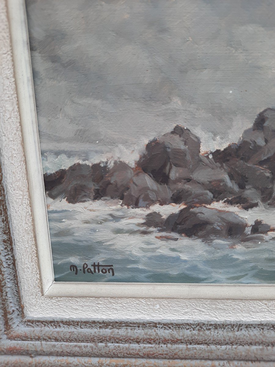 Oil On Panel - The Wave - Maurice Patton (20th Century)-photo-2