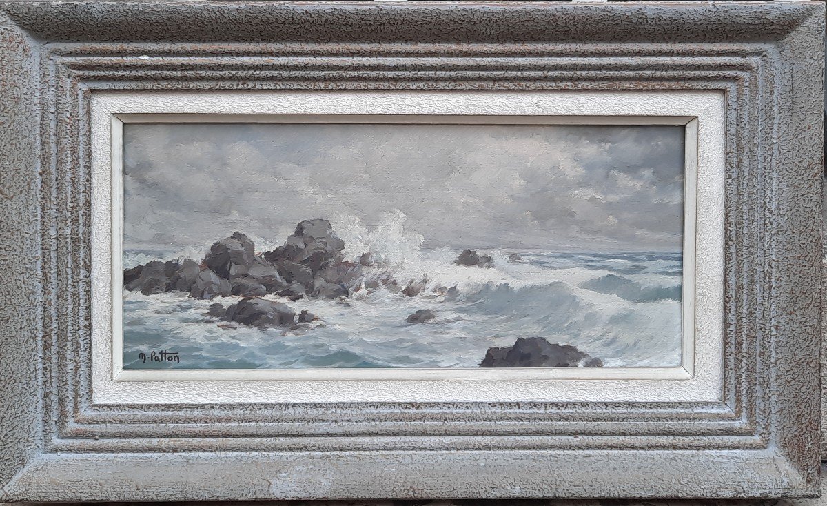 Oil On Panel - The Wave - Maurice Patton (20th Century)-photo-4