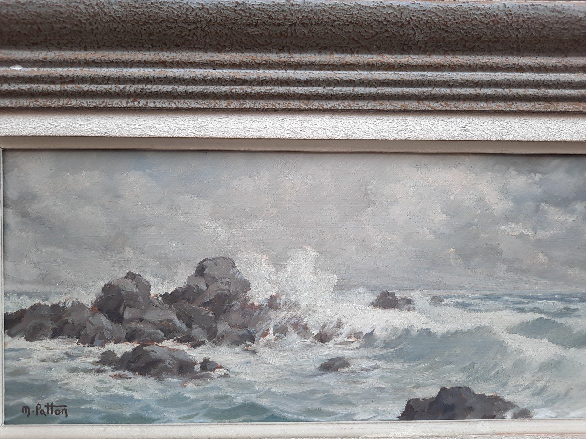 Oil On Panel - The Wave - Maurice Patton (20th Century)-photo-1