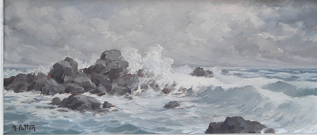 Oil On Panel - The Wave - Maurice Patton (20th Century)