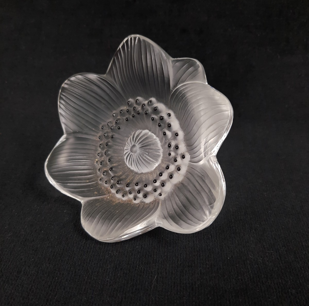 Lalique - Anemone Crystal Paperweight