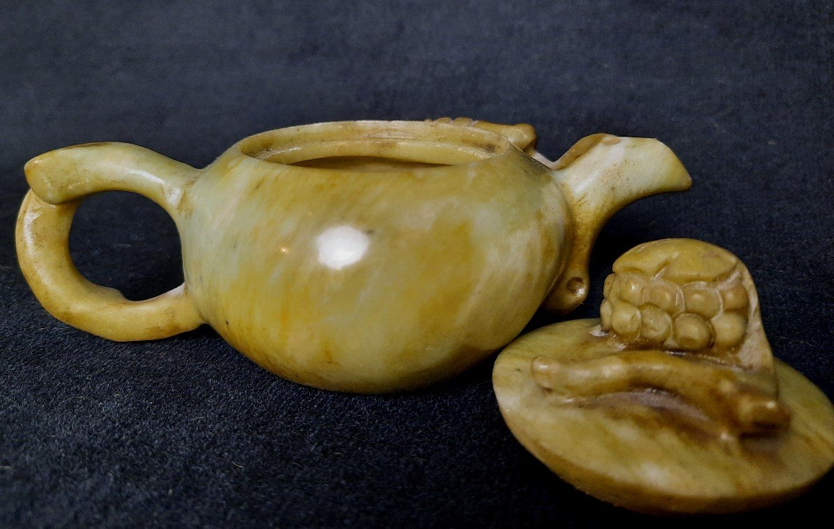 Small Chinese Teapot In Raw Stone-photo-3