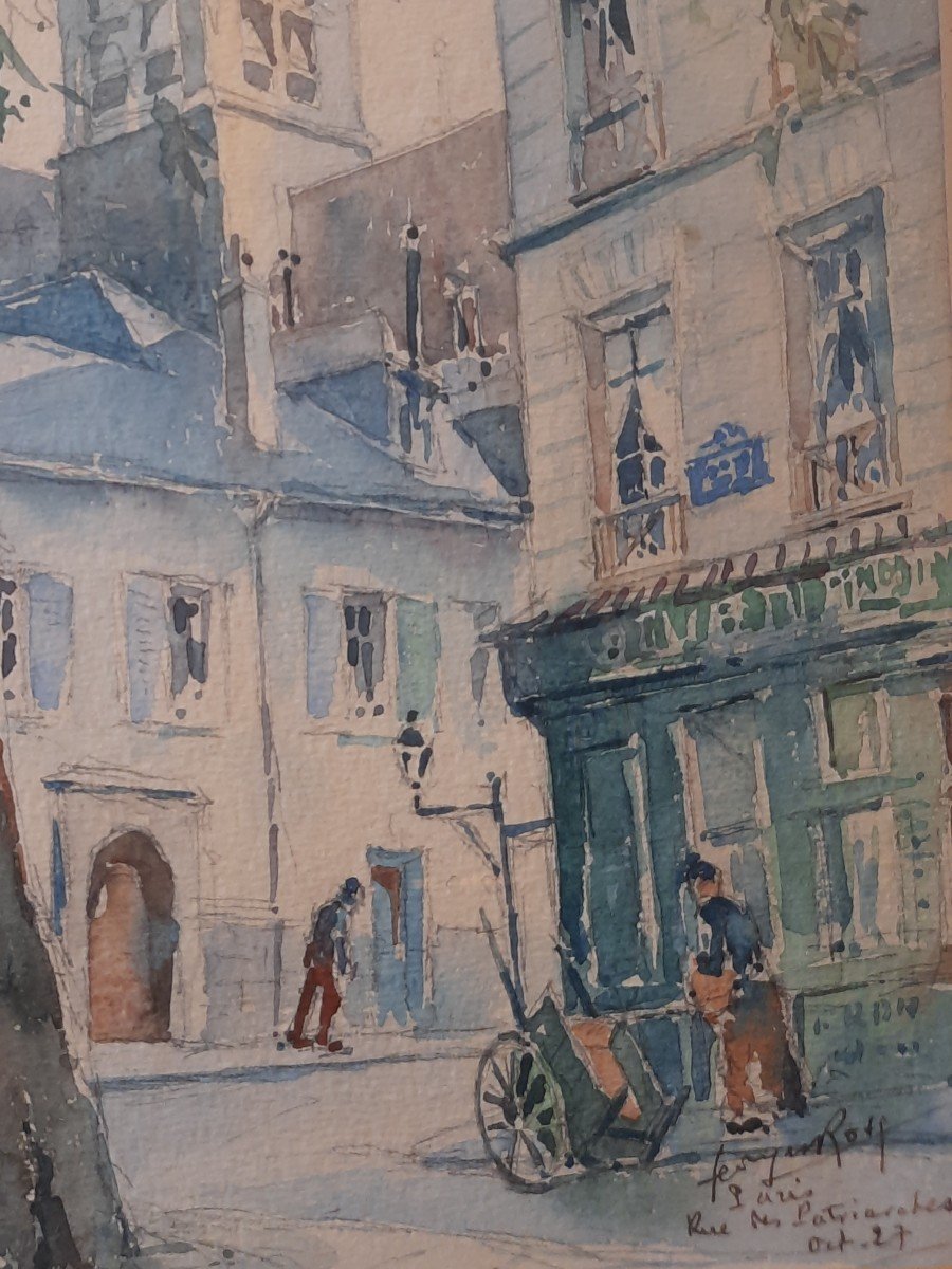 Aquarelle - Rue Des Patriarches - De Georges Rose (1895 -1951)-photo-3