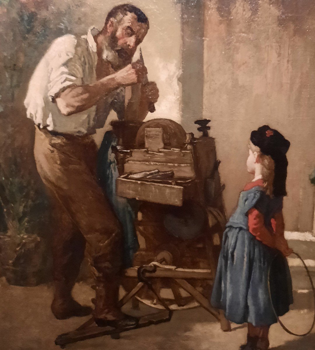 Oil On Canvas - The Grinder - Charles Monginot (1825 - 1900)-photo-3