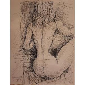 Marcel Gromaire (1892-1971) - Female Nude - Drawing On Paper