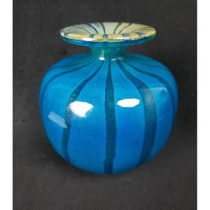 Blue Glass Vase - Mdina Malta (20th Century)