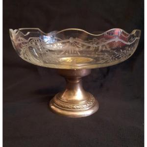 Coupe En Cristal Et Argent (xxe Siècle)