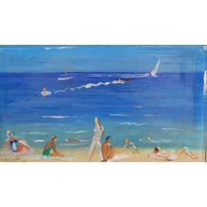 Geneviève Gallibert (1888-1978) - Oil On Canvas - Seaside