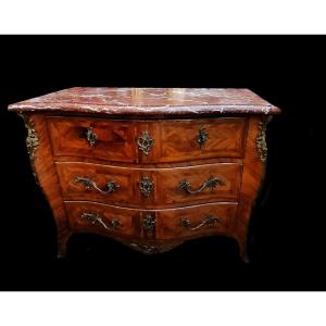 Louis XV Marquetry Wooden Commode (18th Century)