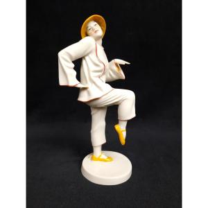 Porcelain Chinese Dancer By Dorothea Charol (20th Century)