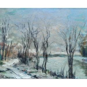 Georges Regnault (1898-1979) - Oil On Canvas - Winter Landscape
