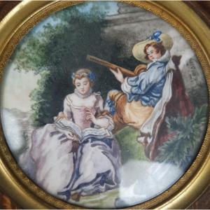 Miniature - Gallant Scene - 19th Century