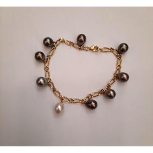 Bracelet En Or Et Perles De Culture 