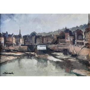 Huile Sur Toile - Honfleur (xxe Siècle)