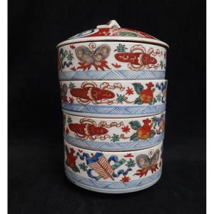 Jūbako en porcelaine Imari - Japon (XXe siècle)