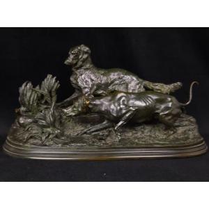 Pierre-jules Mêne (1810-1879) - Bronze - Chasse à La Perdrix 