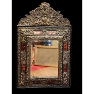 Repoussé Brass Mirror - 19th Century