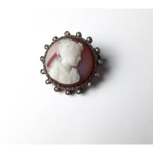 Broche Camée En Argent